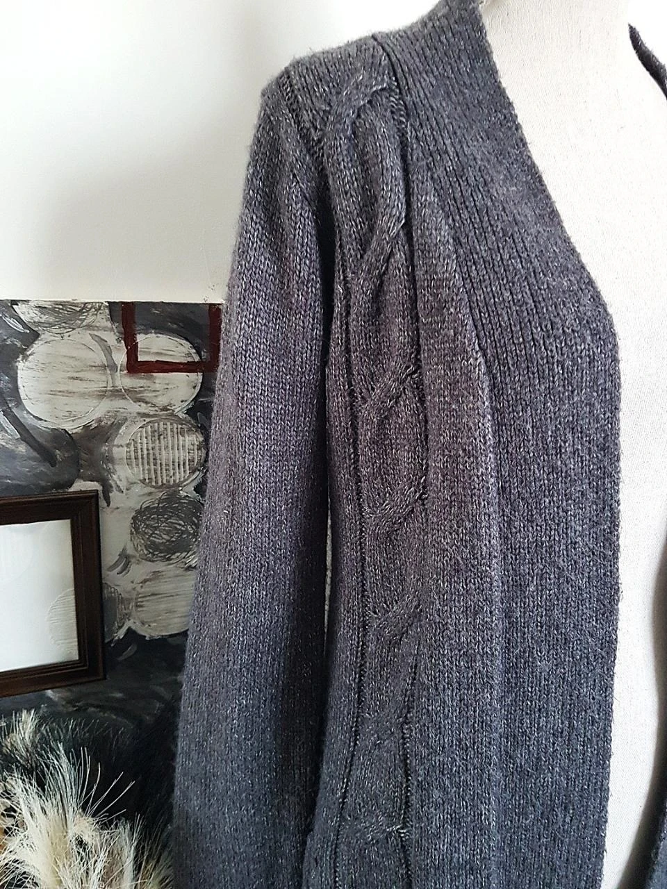 🩶Grijze geribbelde helft vest In Extenso - Maat L (40/42) - Zeer goede staat – photo 2